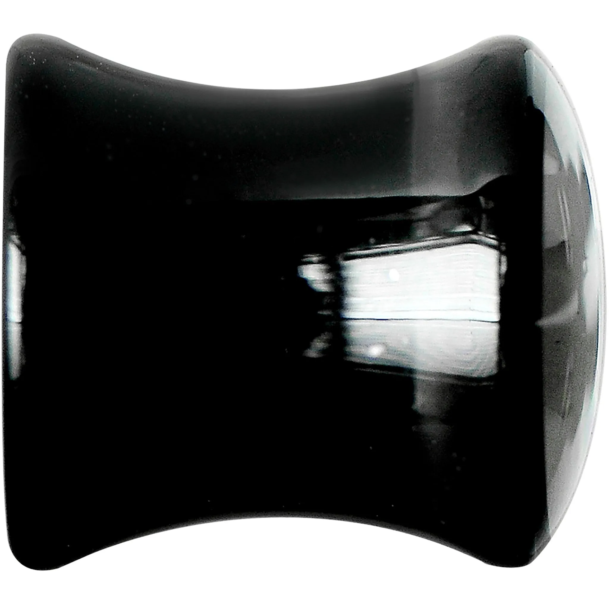 0 Gauge Black Acrylic Drop the White Anchor Saddle Plug