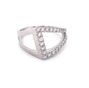 0.51 CTW DEW Round Near-Colorless Moissanite Statement Ring in 14K White Gold