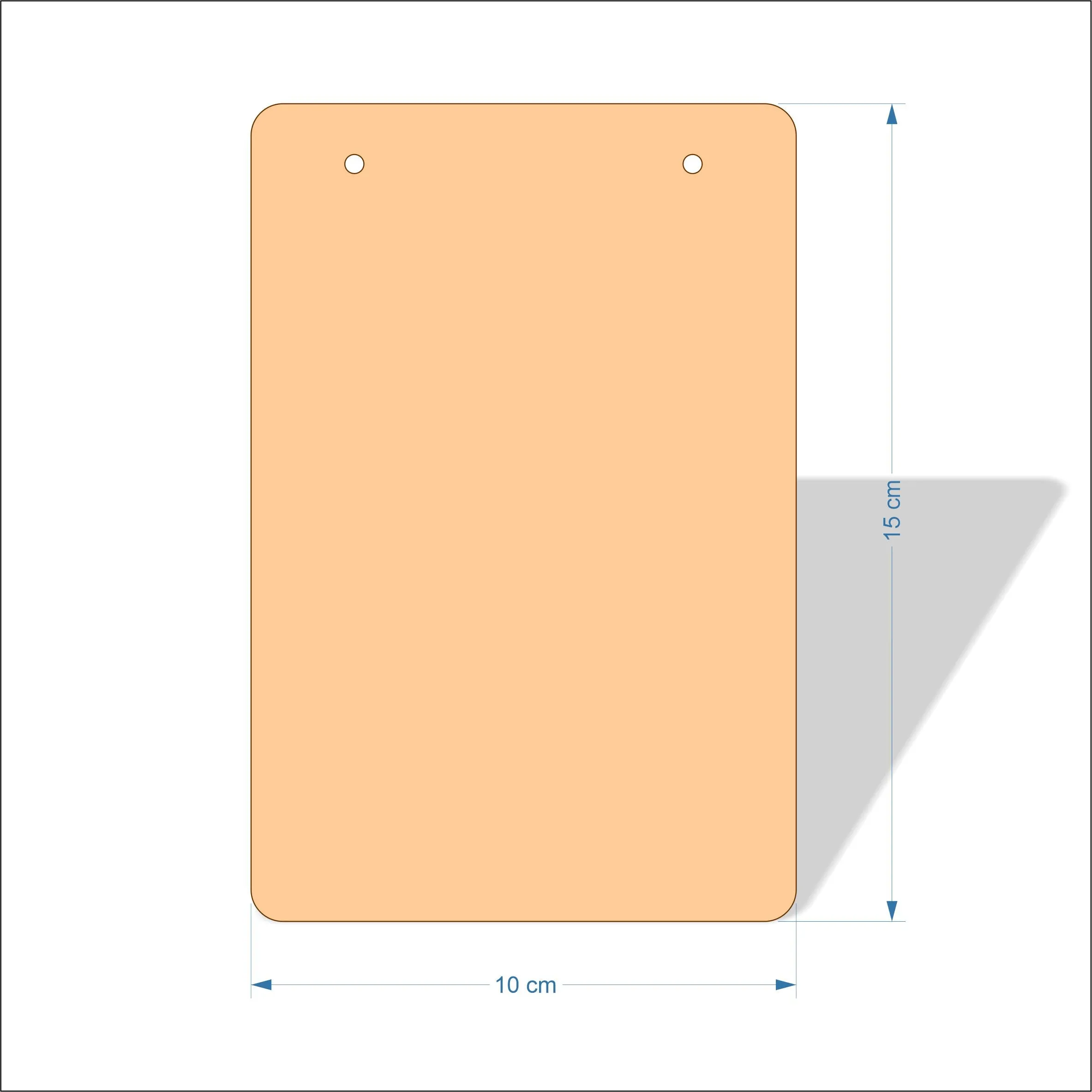 10 cm Wide 3mm thick MDF Plaques with rounded corners