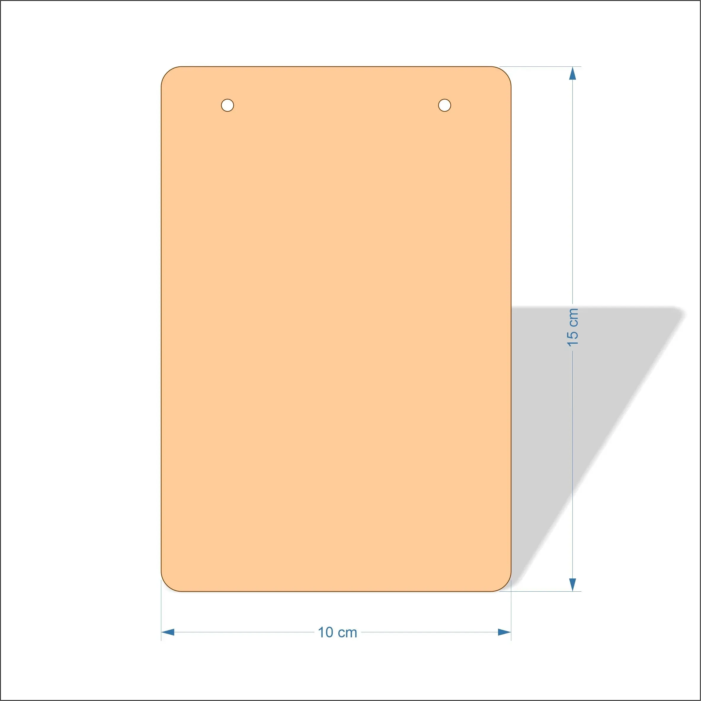 10 cm Wide Blank board plaques with rounded corners - plywood