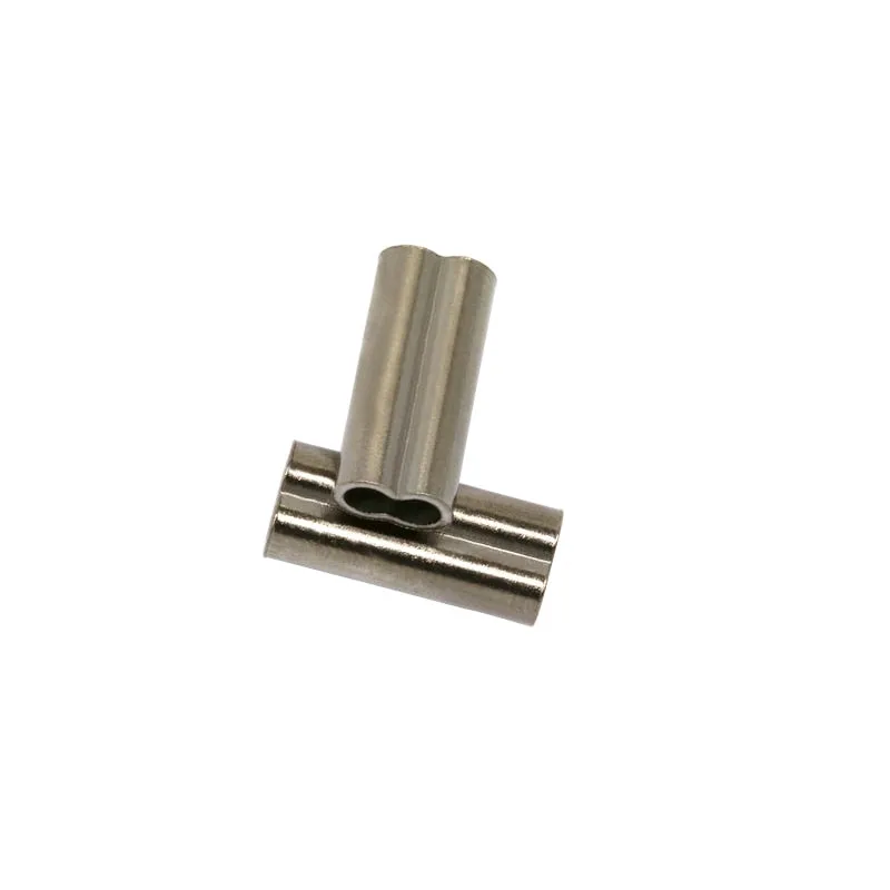 100pcs Double Copper Fishing Tube Fishing Wire Pipe Crimp Sleeves Connector 6 Sizes