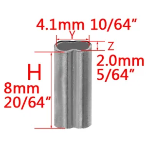 100pcs Double Copper Fishing Tube Fishing Wire Pipe Crimp Sleeves Connector 6 Sizes
