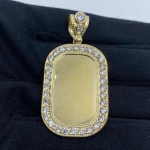 10K Rounded Rectangle Picture Photo Pendant