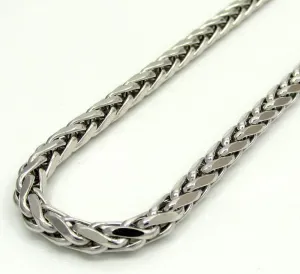 10K White Gold 3MM Rounded Palm Chain Necklace