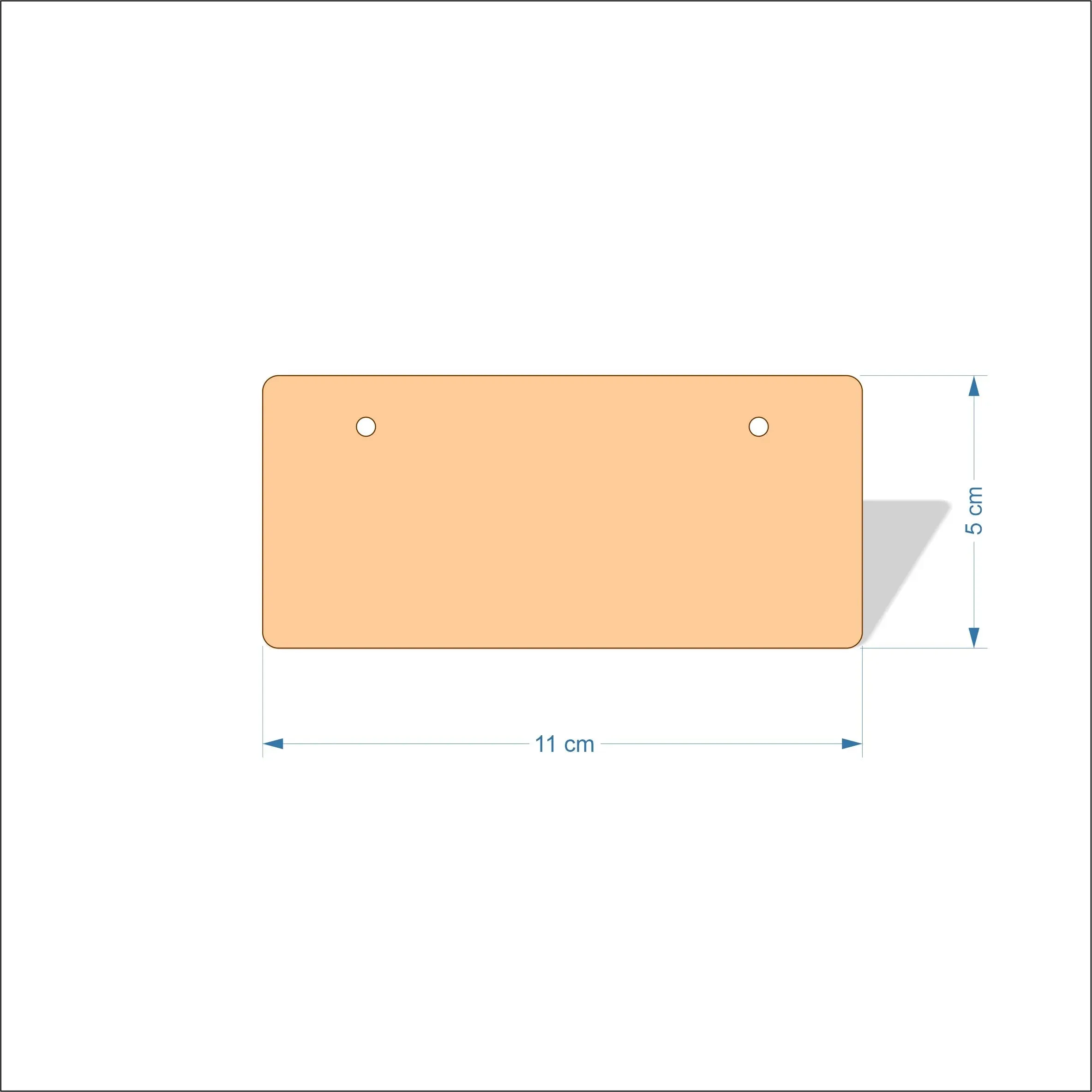 11 cm Wide Blank board plaques with rounded corners - plywood