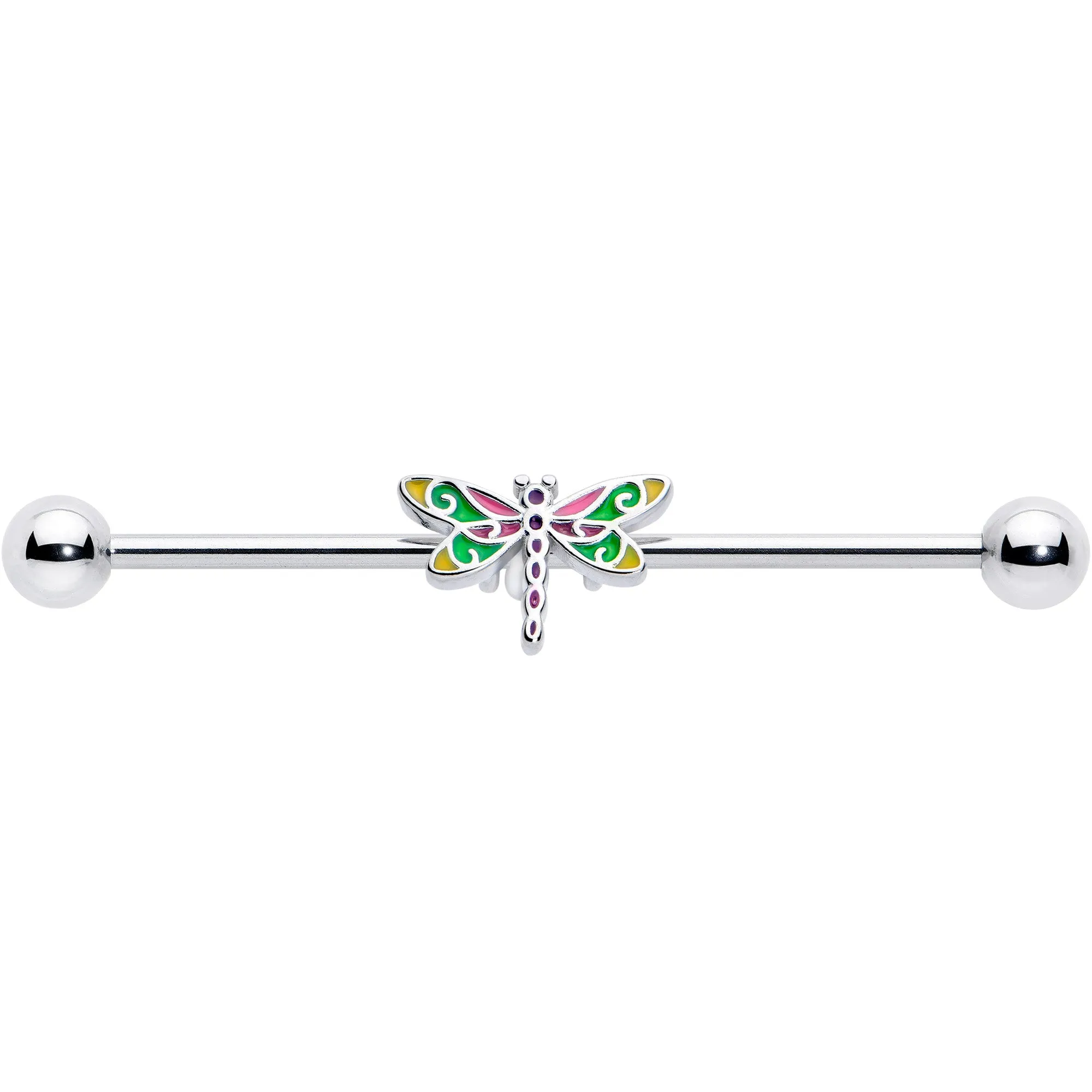 14 Gauge Dragonfly Colors Industrial Barbell 38mm