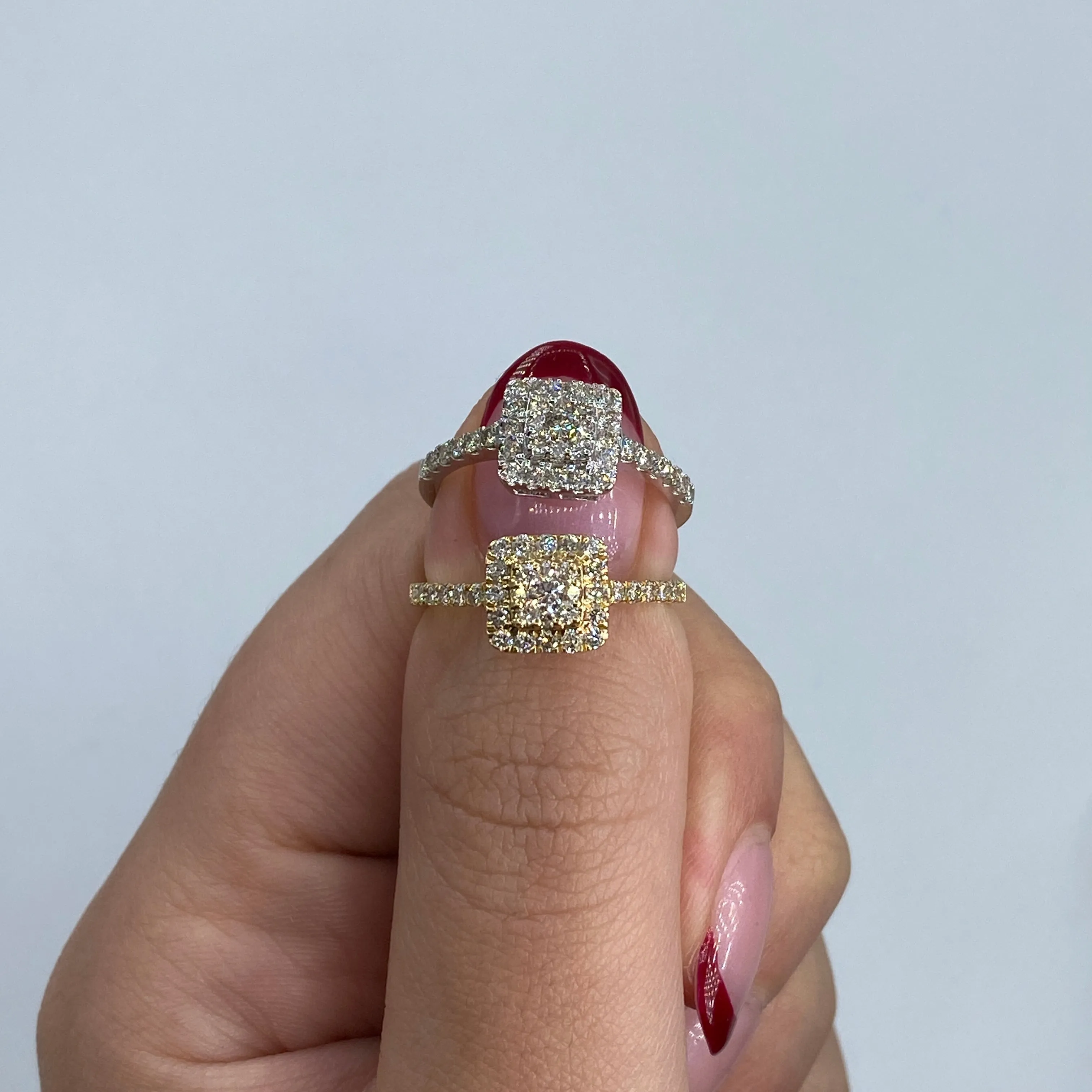 14K Lucia Rounded Square Diamond Engagement Ring