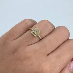 14K Lucia Rounded Square Diamond Engagement Ring
