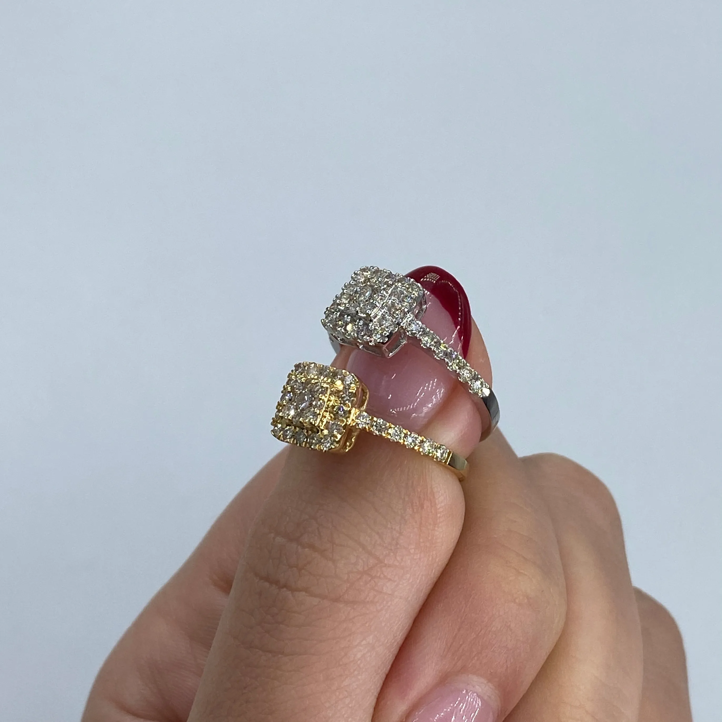 14K Lucia Rounded Square Diamond Engagement Ring