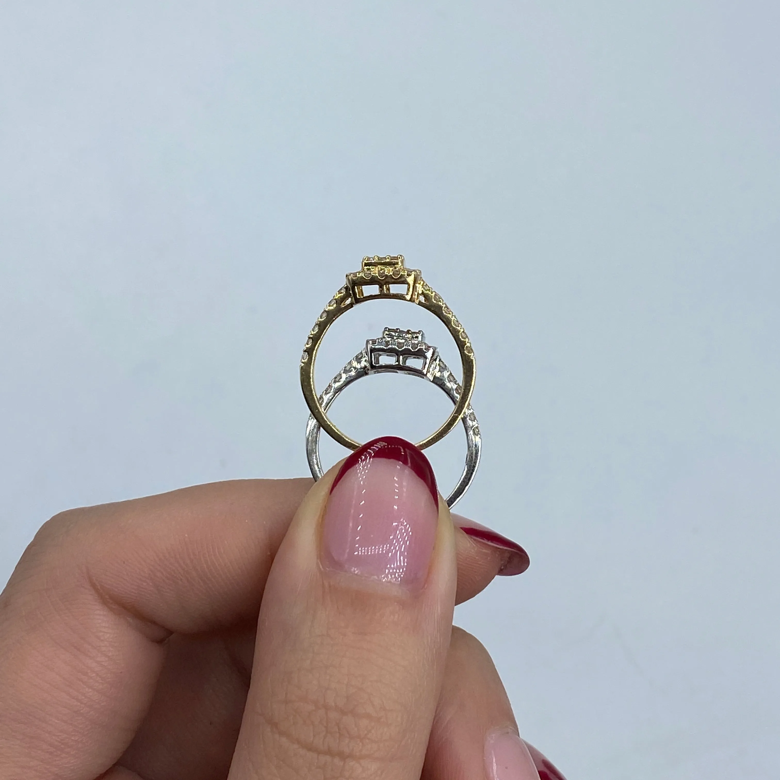 14K Lucia Rounded Square Diamond Engagement Ring