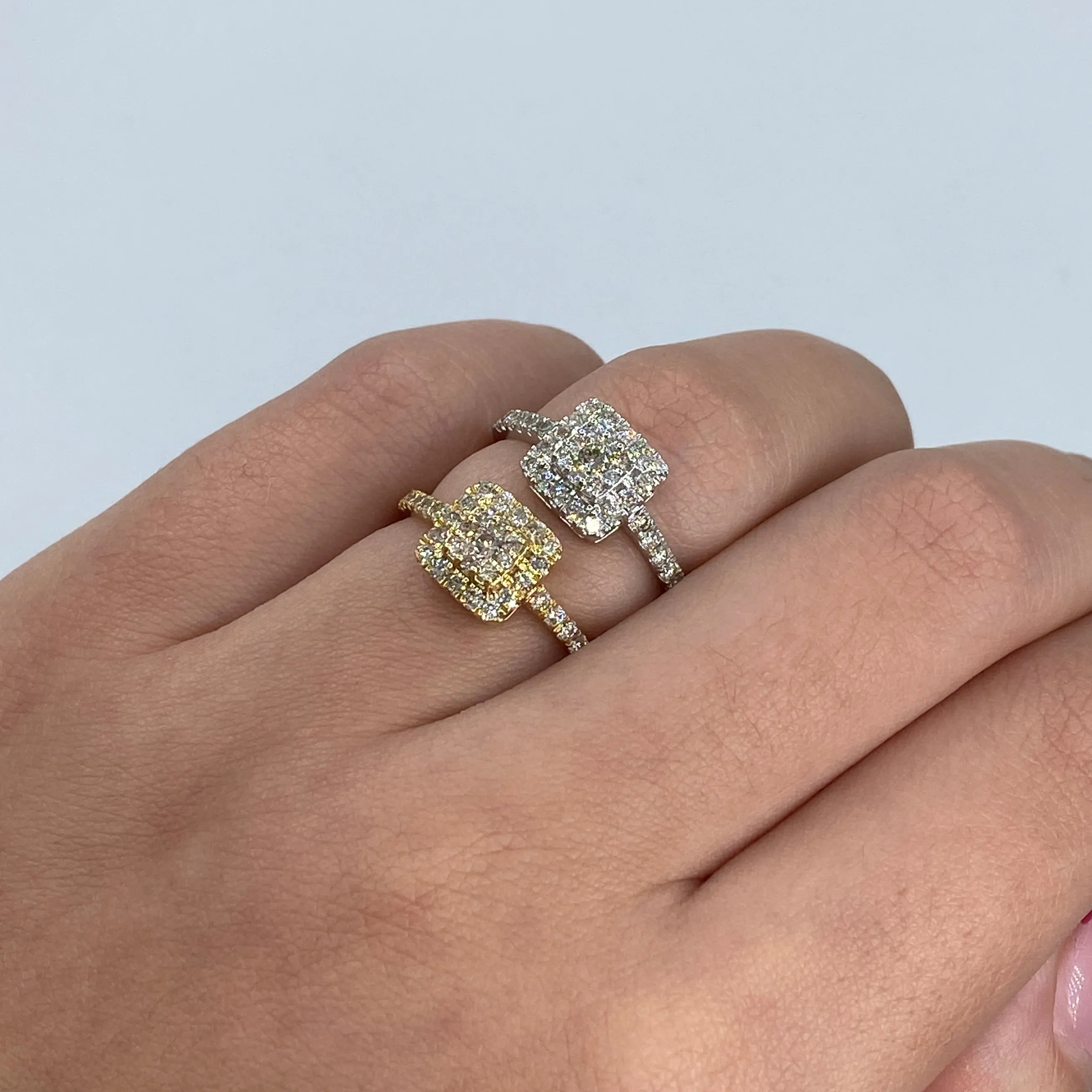 14K Lucia Rounded Square Diamond Engagement Ring