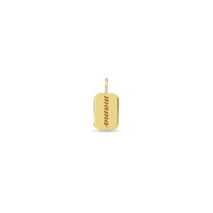14k Single Rounded Rectangle Nameplate Charm Pendant
