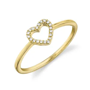 14k Yellow Gold 0.04Ct Diamond Heart Ring