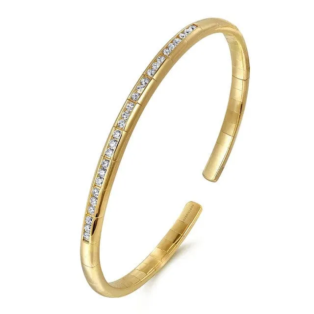 14K Yellow Gold Diamond Bangle