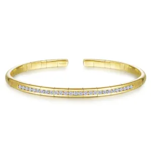 14K Yellow Gold Diamond Bangle