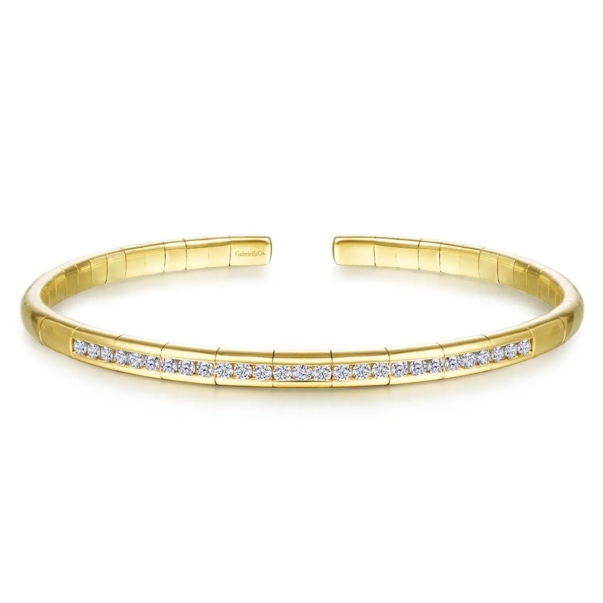 14K Yellow Gold Diamond Bangle