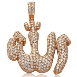 14KR 6.85CTW DIAMOND 'ALLAH' PENDANT - ROUNDED