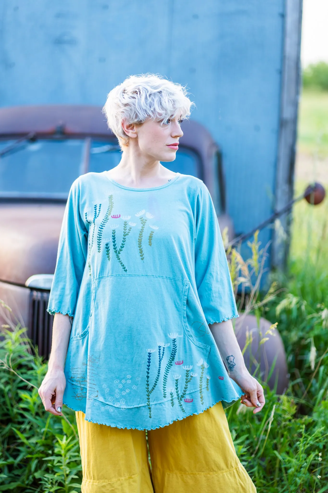 1602 Cafe Pocket Tee Cafe Pocket Tee Turquoise-P