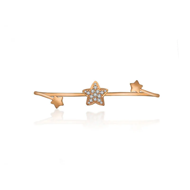 18k Gold Starry Night Diamond Double Ring