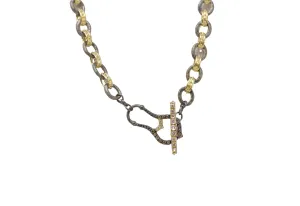 18" TEXTURED WITH HORSESHOE CHAIN LINK NECKLACE
