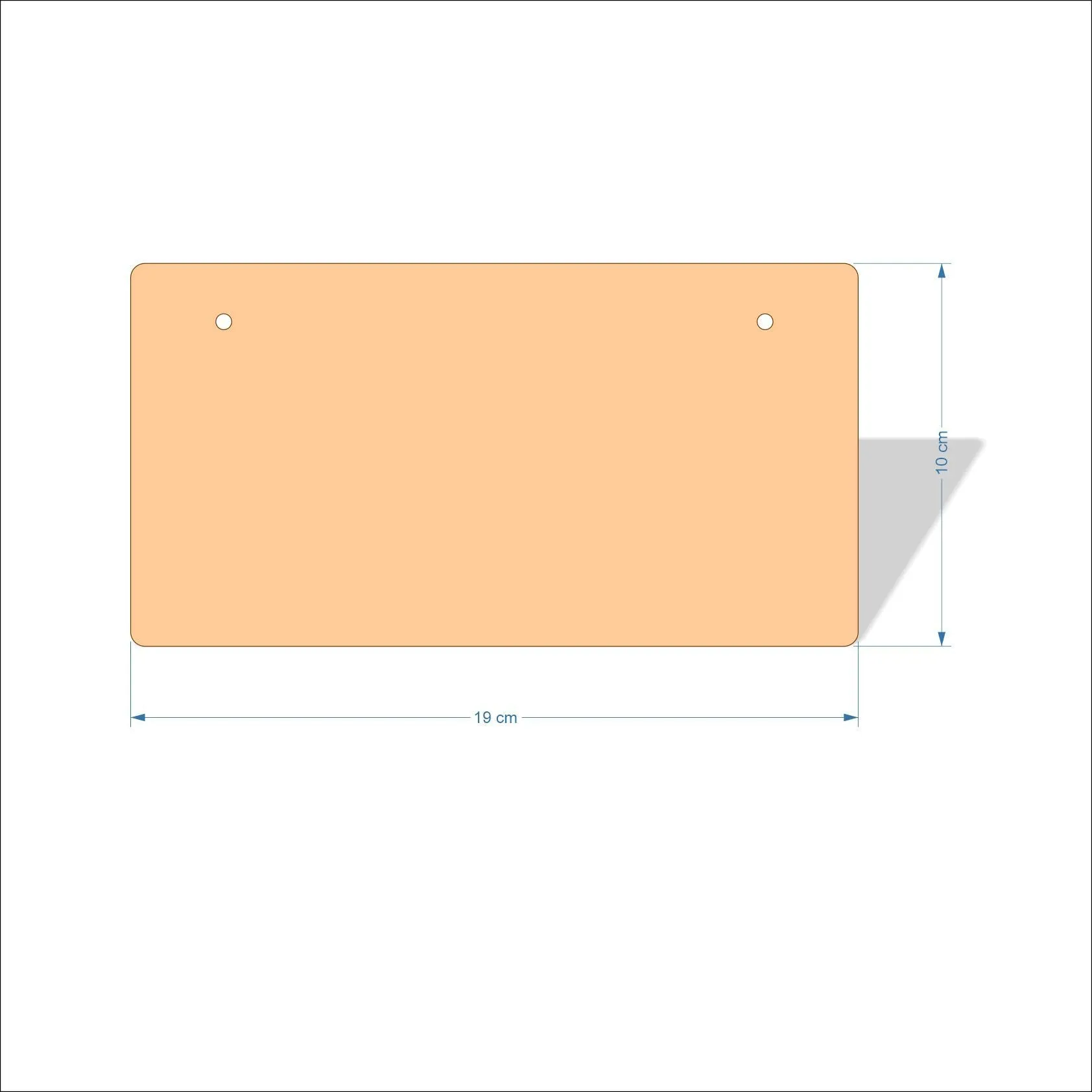 19 cm Wide 3mm thick MDF Plaques with rounded corners
