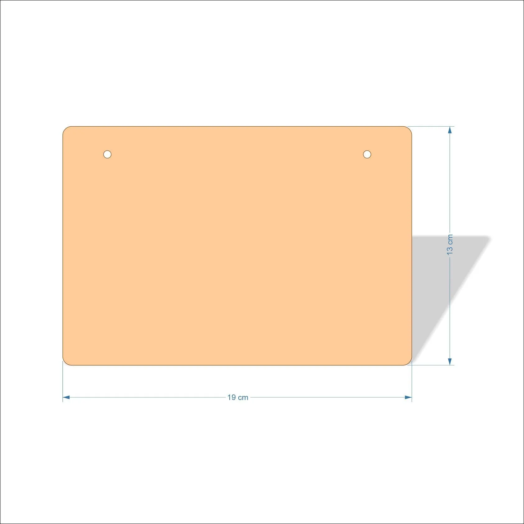 19 cm Wide 3mm thick MDF Plaques with rounded corners