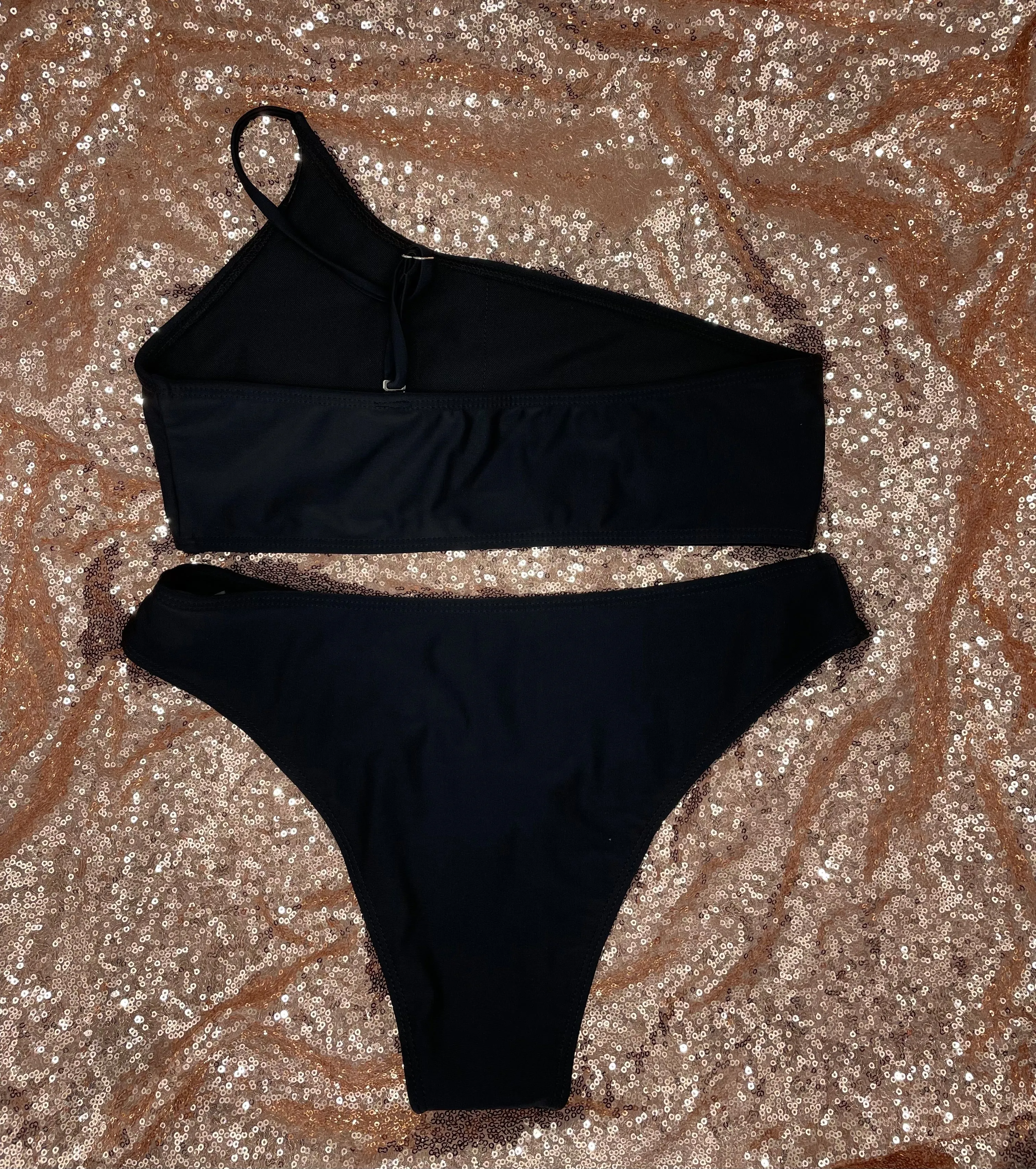 2 Piece "Beach Please" Sheer Skirt Swimsuit