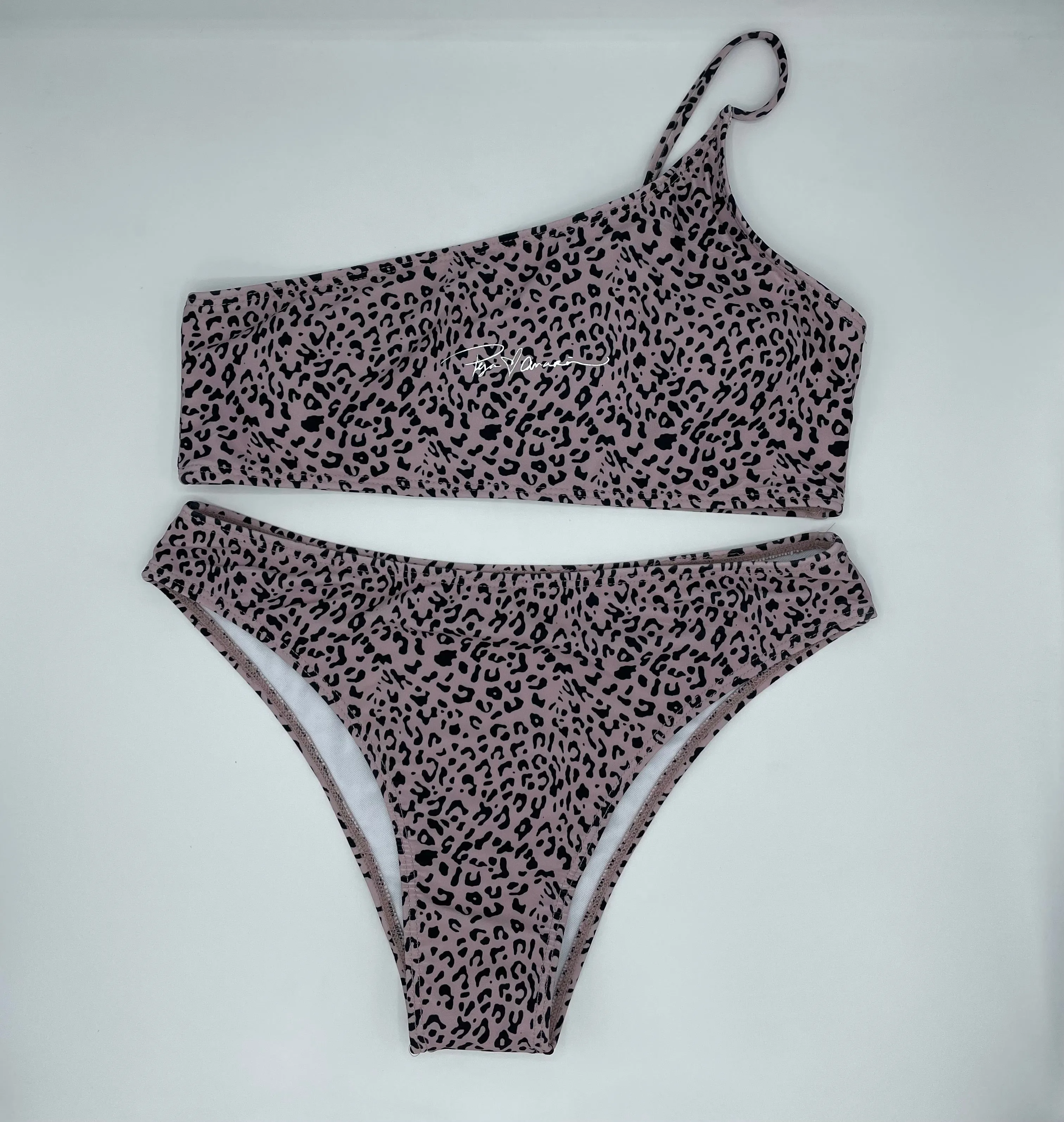 2 Piece "Beach Please" Sheer Skirt Swimsuit