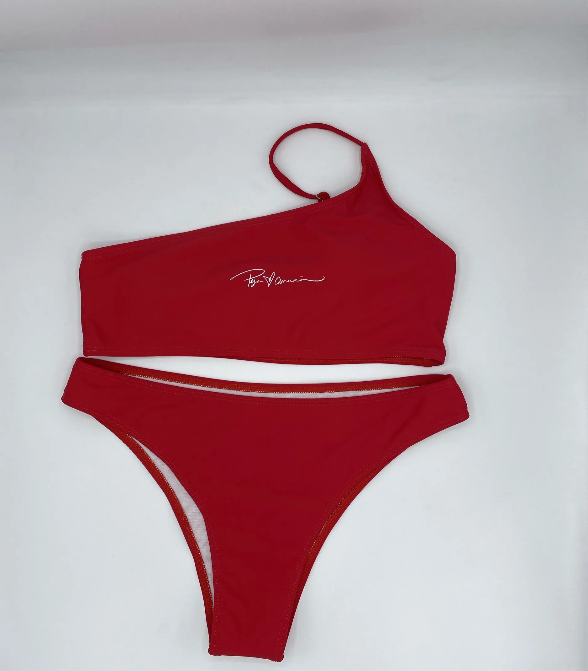 2 Piece "Beach Please" Sheer Skirt Swimsuit