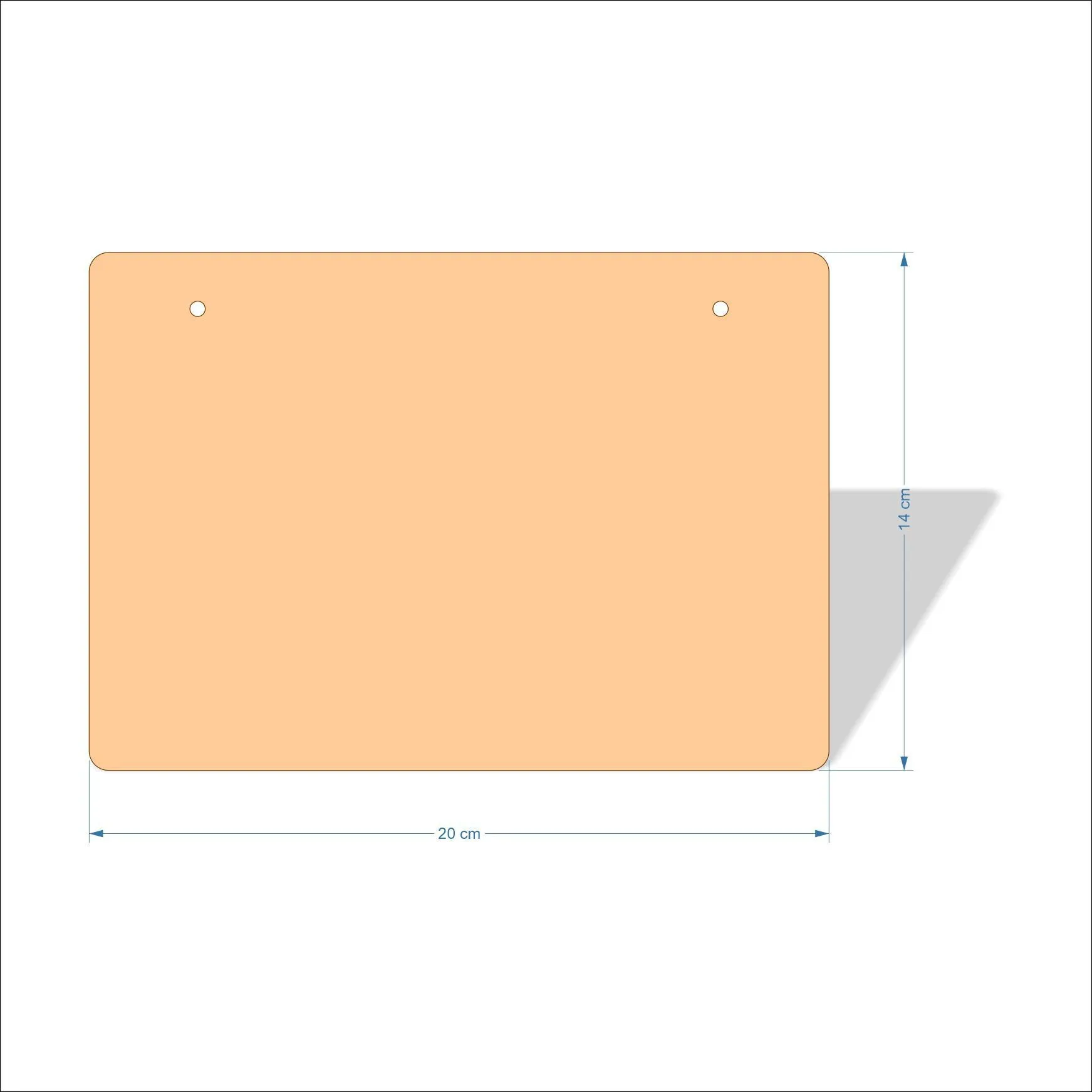 20 cm Wide 3mm thick MDF Plaques with rounded corners