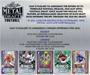 2021 Leaf Metal Draft Football Jumbo Box