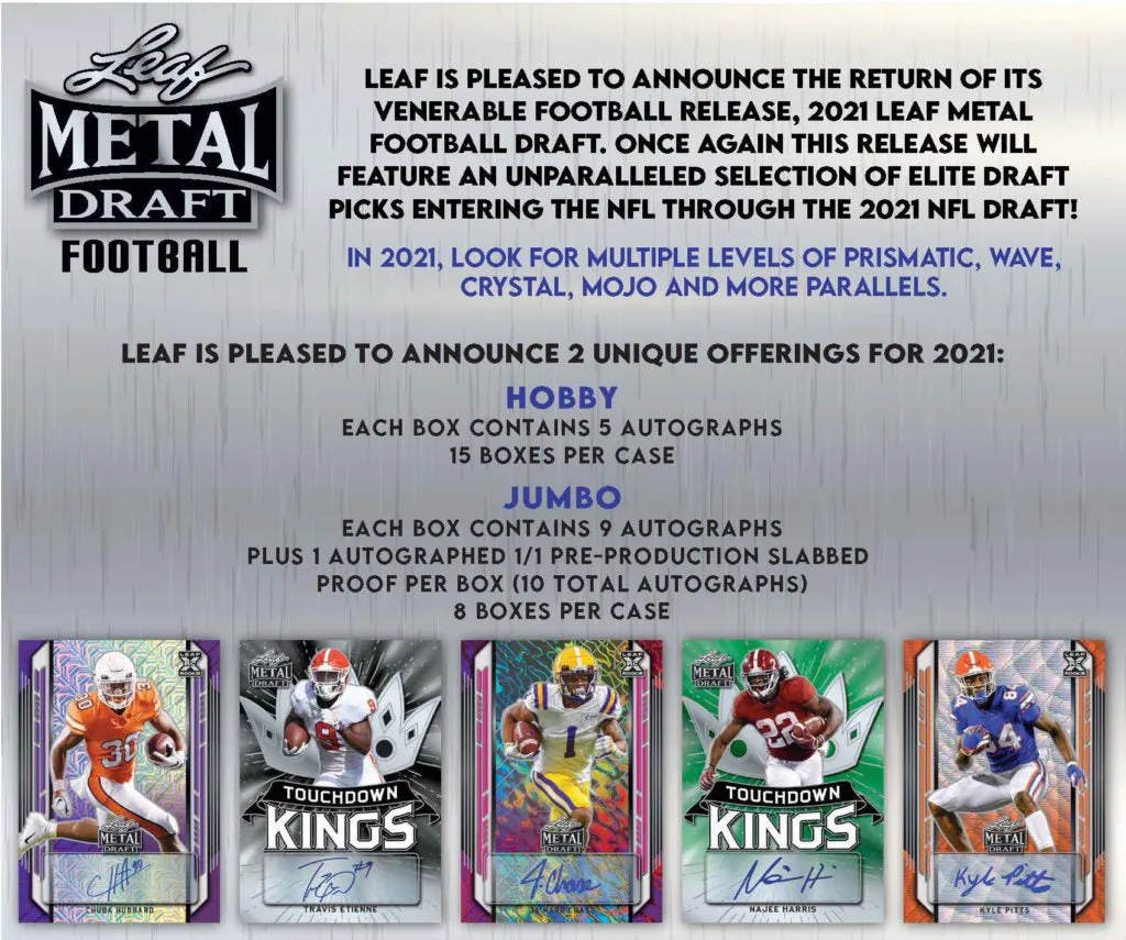 2021 Leaf Metal Draft Football Jumbo Box