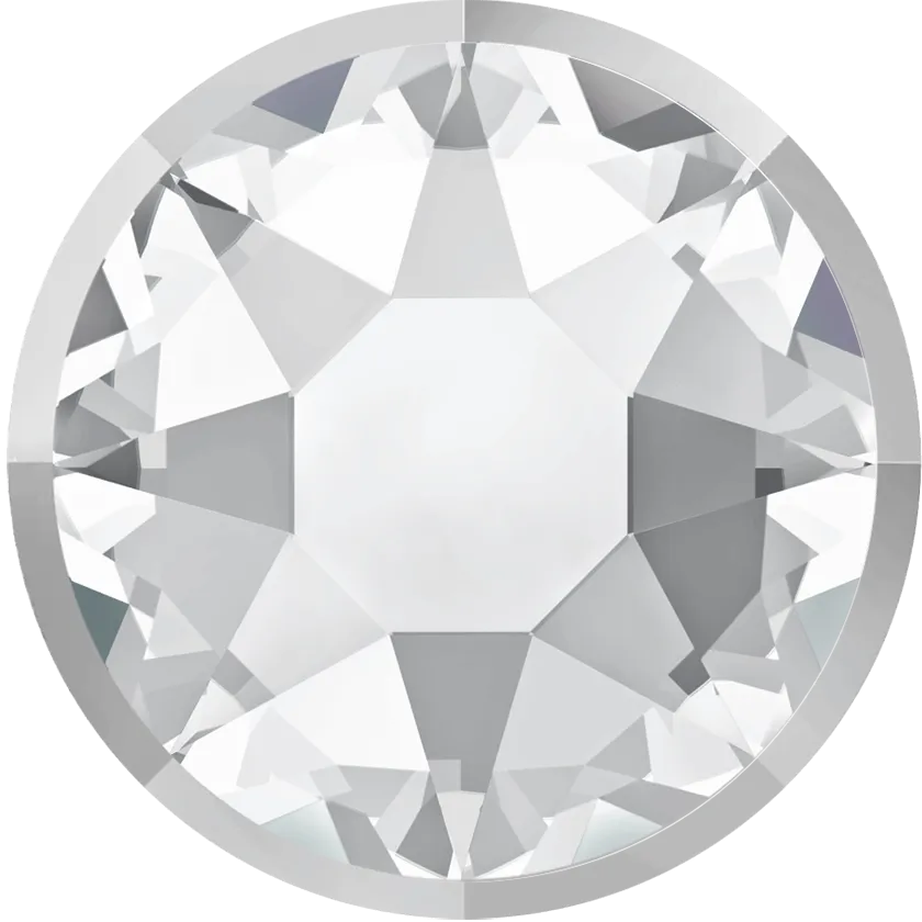 2088/I Swarovski Flatback No Hotfix Rimmed, Crystal/ Crystal Light Chrome  (001 LTCHZ)