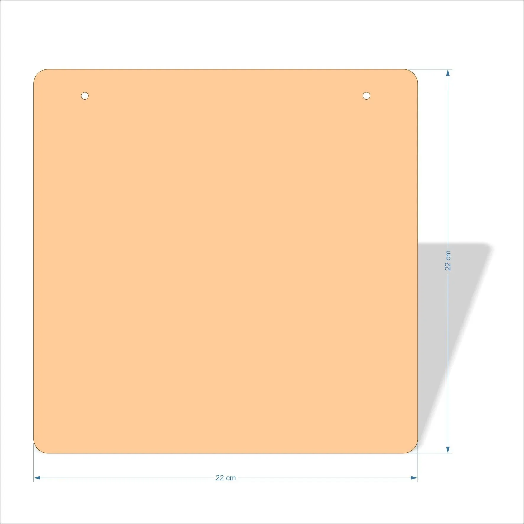 22 cm Wide Blank board plaques with rounded corners - plywood
