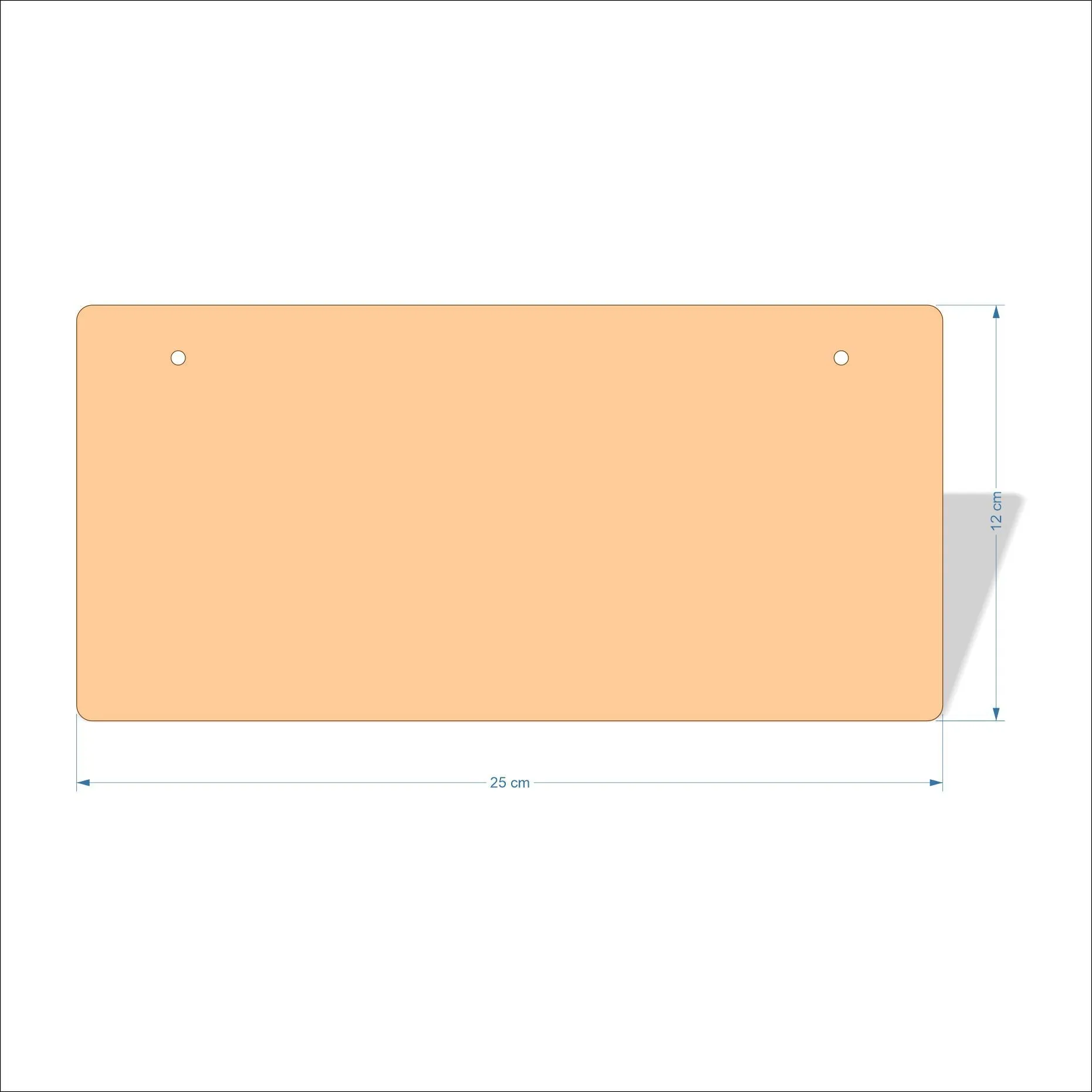 25 cm Wide 3mm thick MDF Plaques with rounded corners