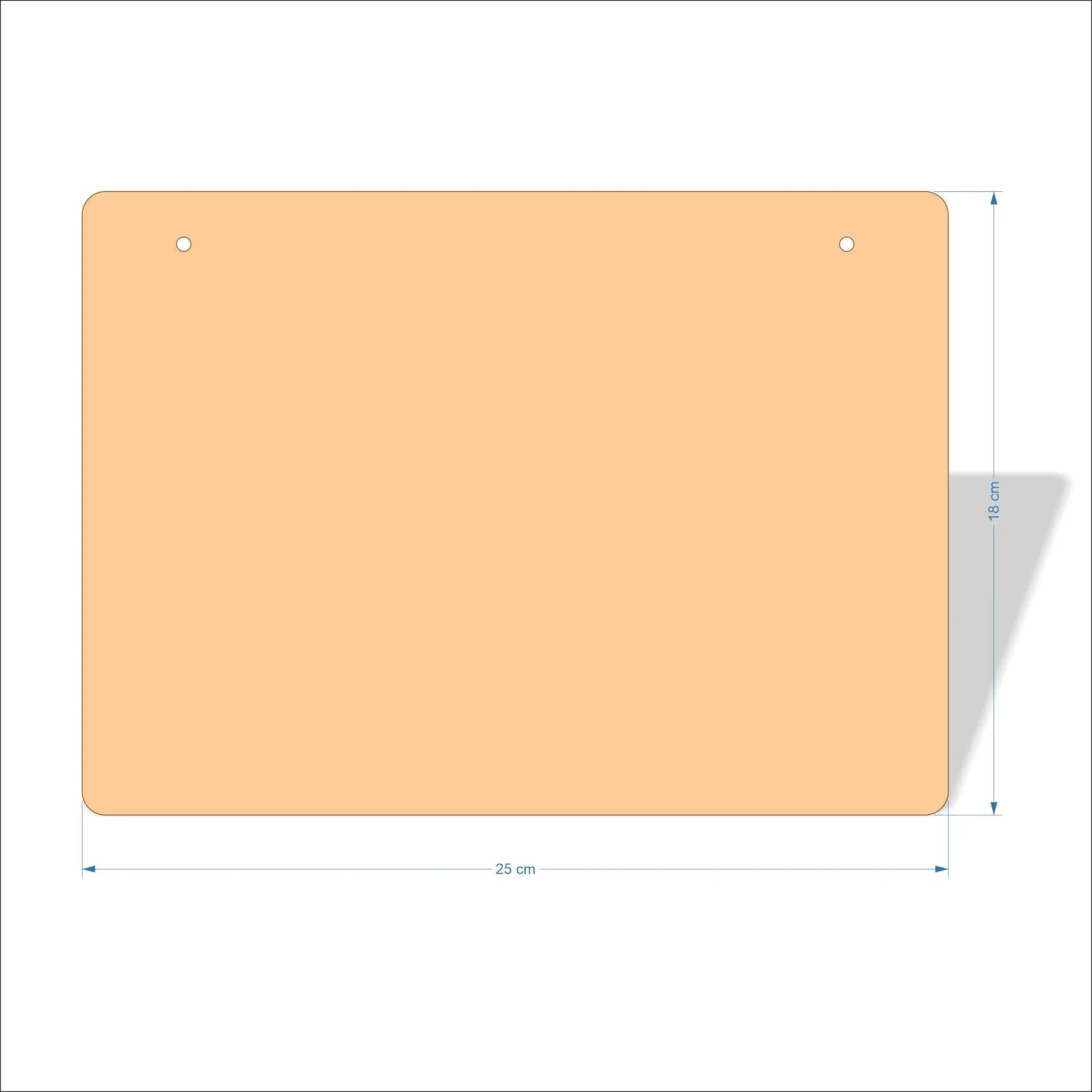25 cm Wide 3mm thick MDF Plaques with rounded corners