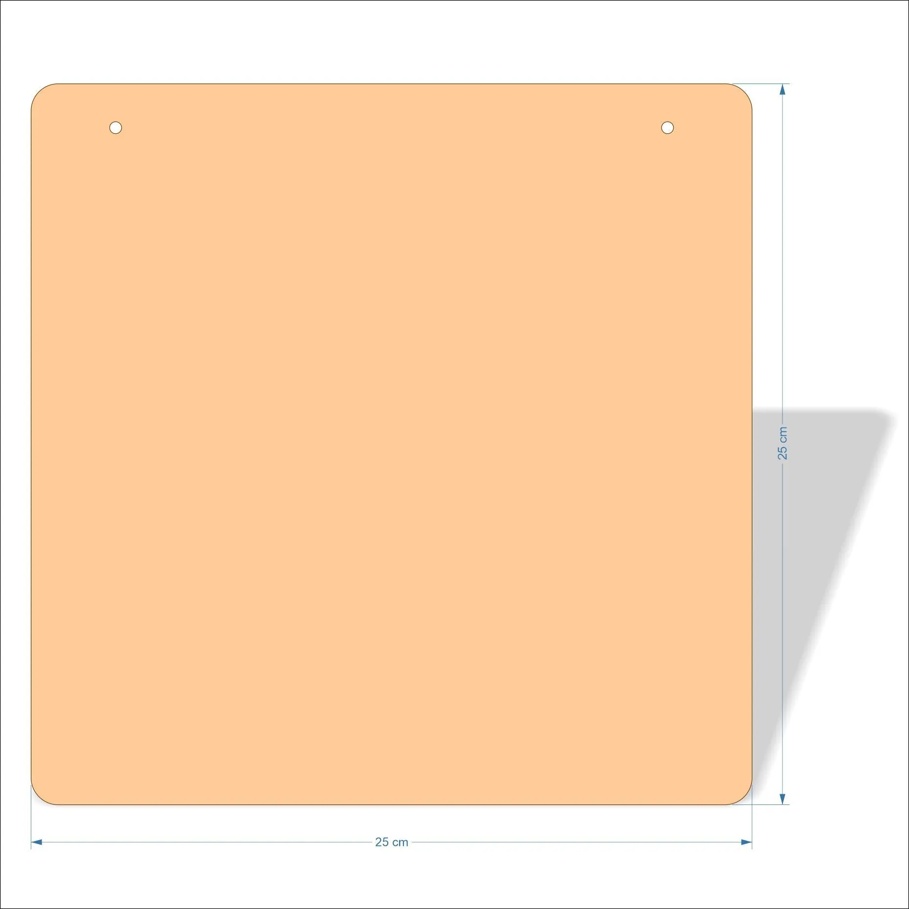 25 cm Wide 3mm thick MDF Plaques with rounded corners