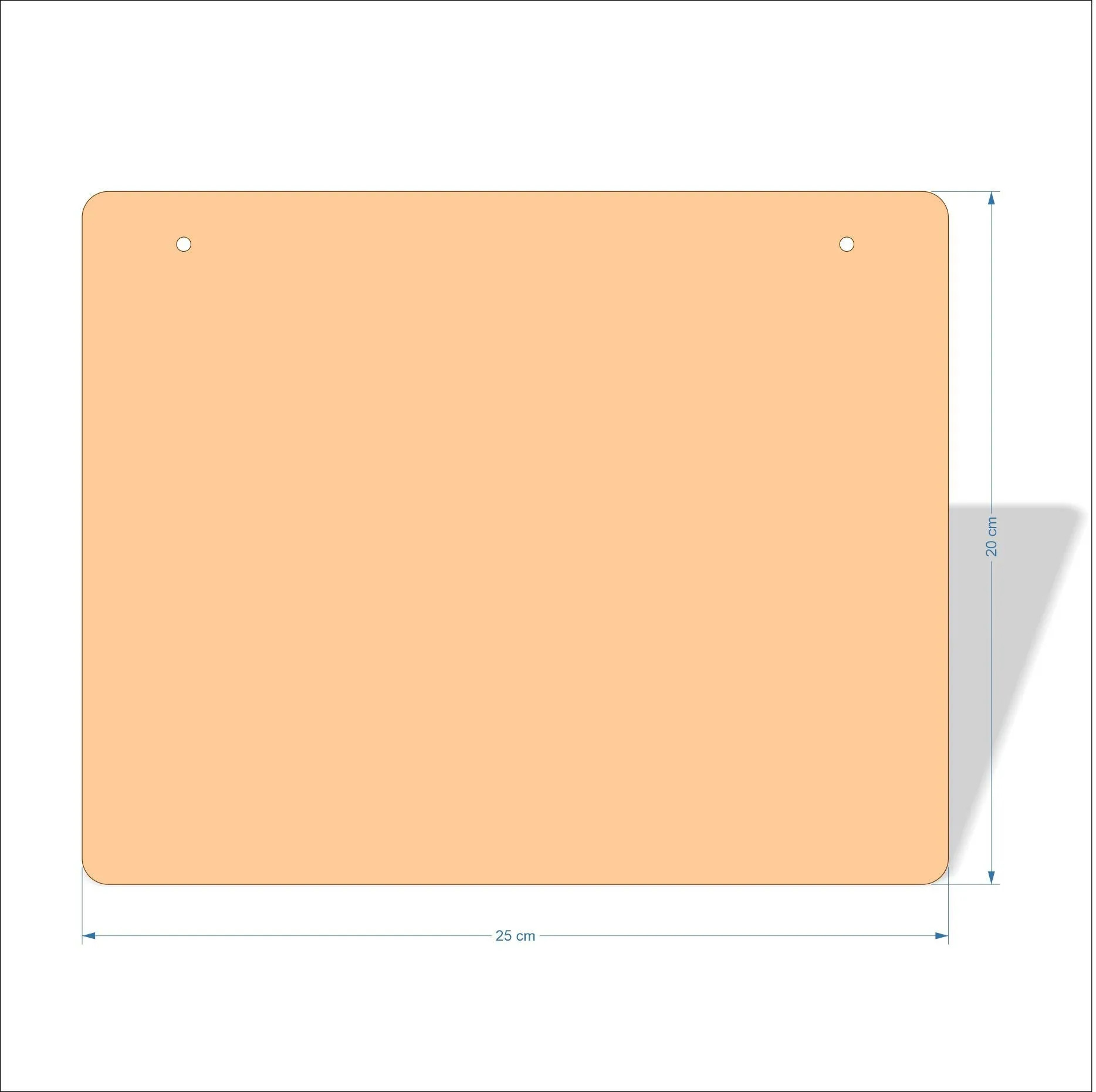 25 cm Wide 3mm thick MDF Plaques with rounded corners