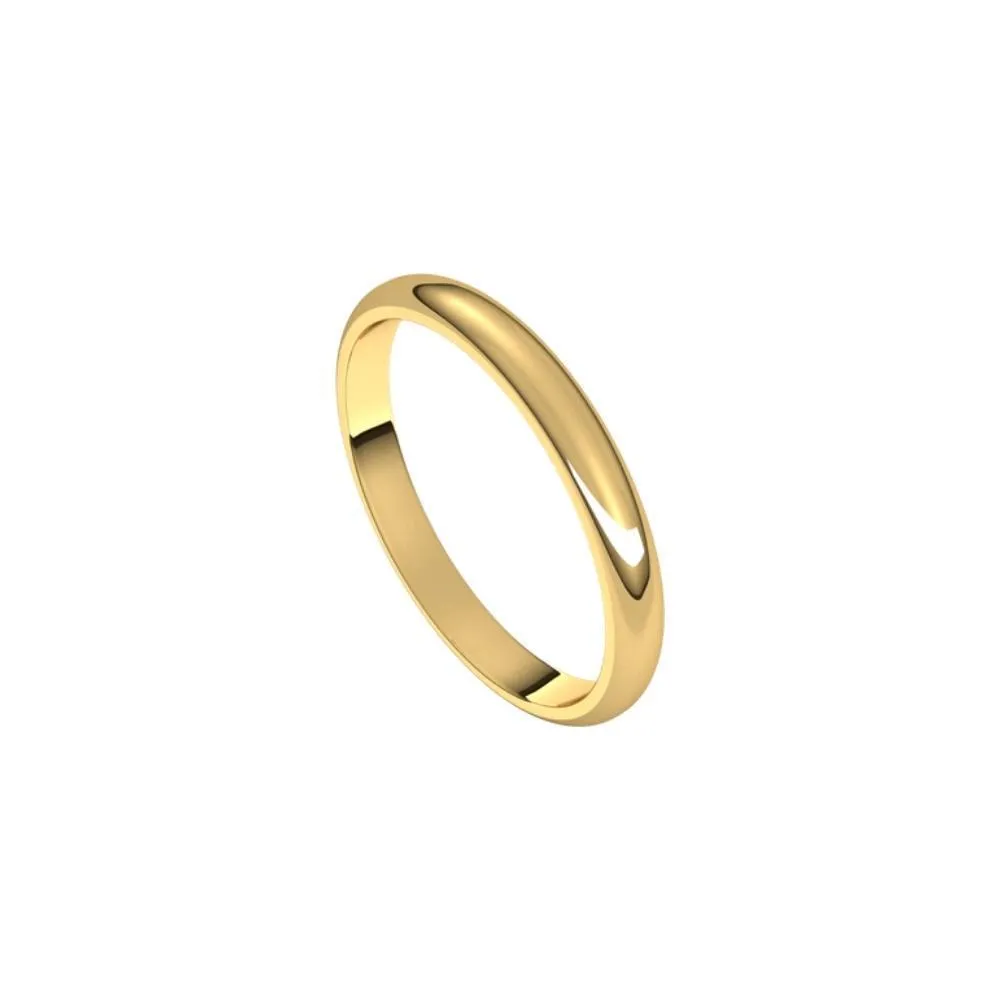 2.5 mm Wide Rounded Men's Wedding Band