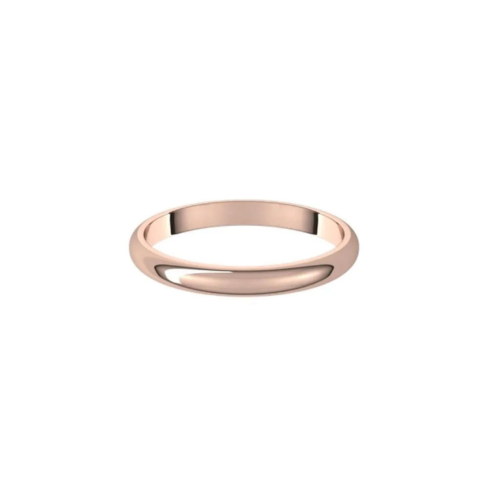 2.5 mm Wide Rounded Women's Wedding Band