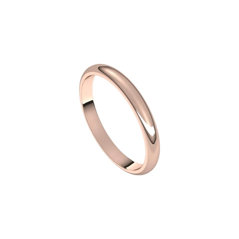 2.5 mm Wide Rounded Women's Wedding Band