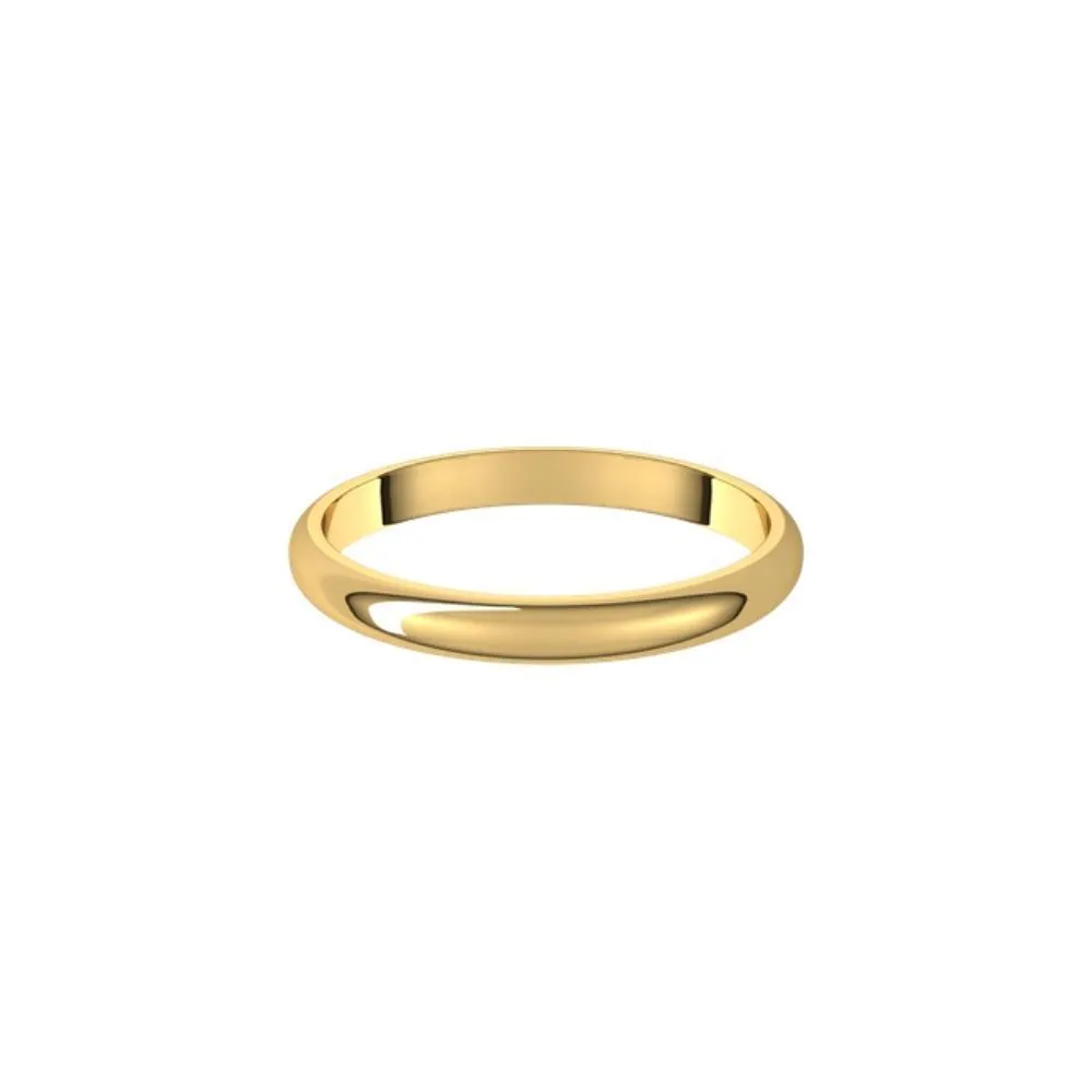 2.5 mm Wide Rounded Women's Wedding Band
