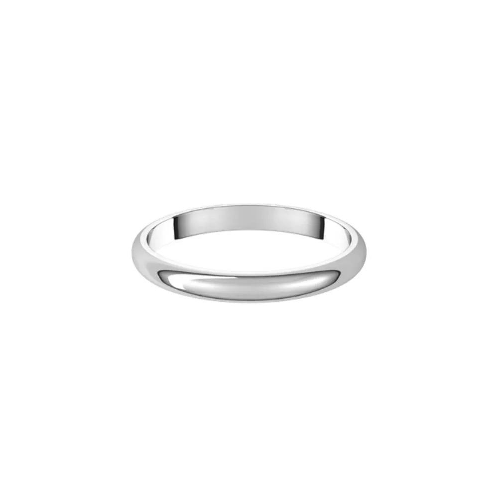2.5 mm Wide Rounded Women's Wedding Band
