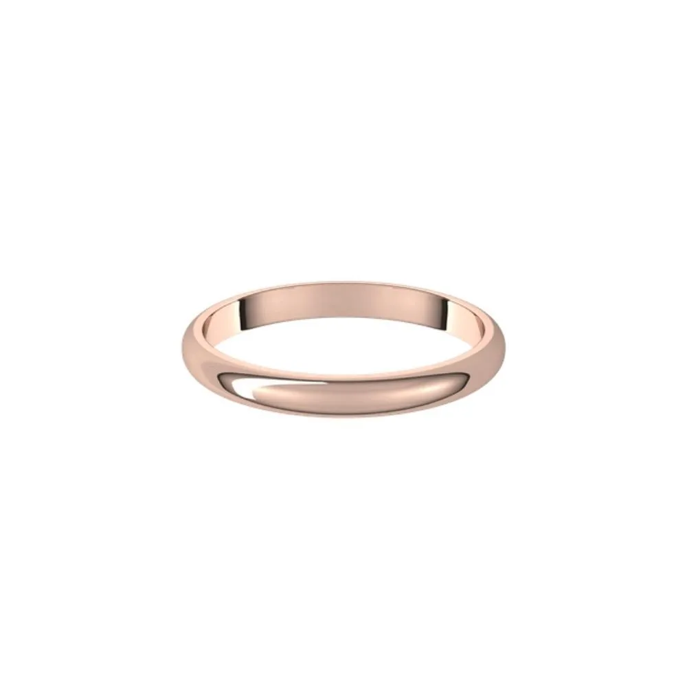 2.5 mm Wide Rounded Women's Wedding Band