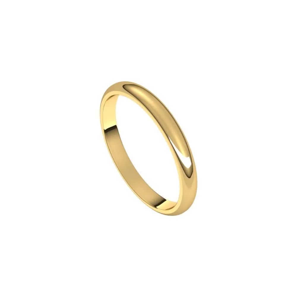 2.5 mm Wide Rounded Women's Wedding Band