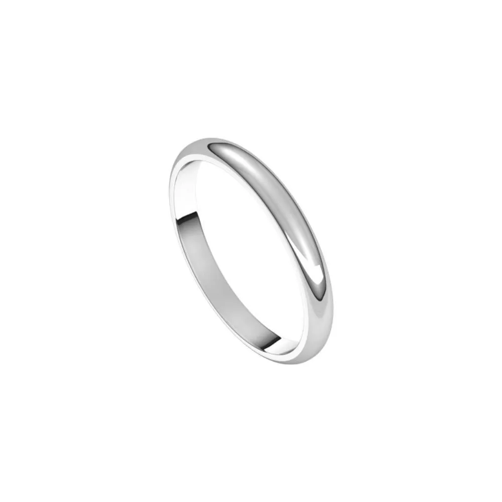 2.5 mm Wide Rounded Women's Wedding Band