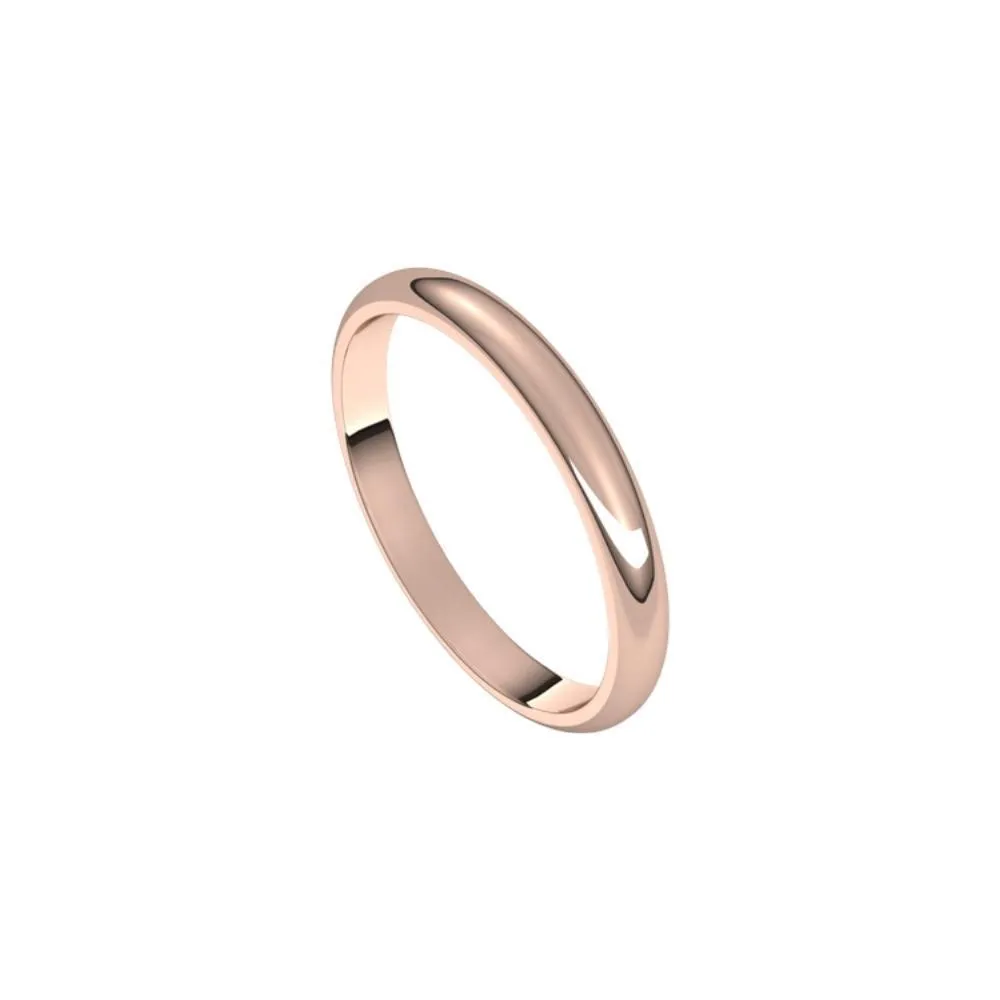 2.5 mm Wide Rounded Women's Wedding Band