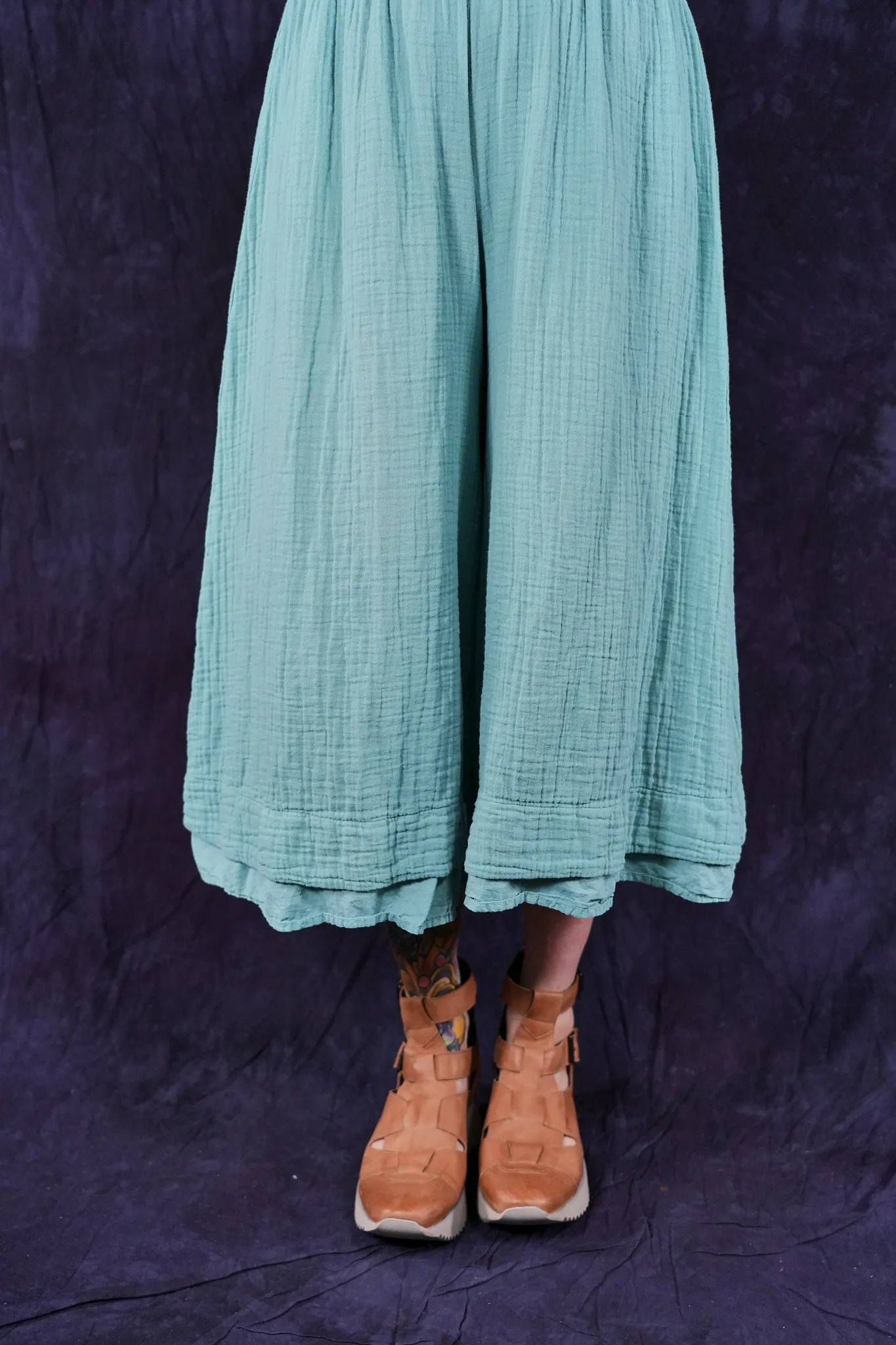 3353 Crop Gauze/Lawn Petaloon Turquoise