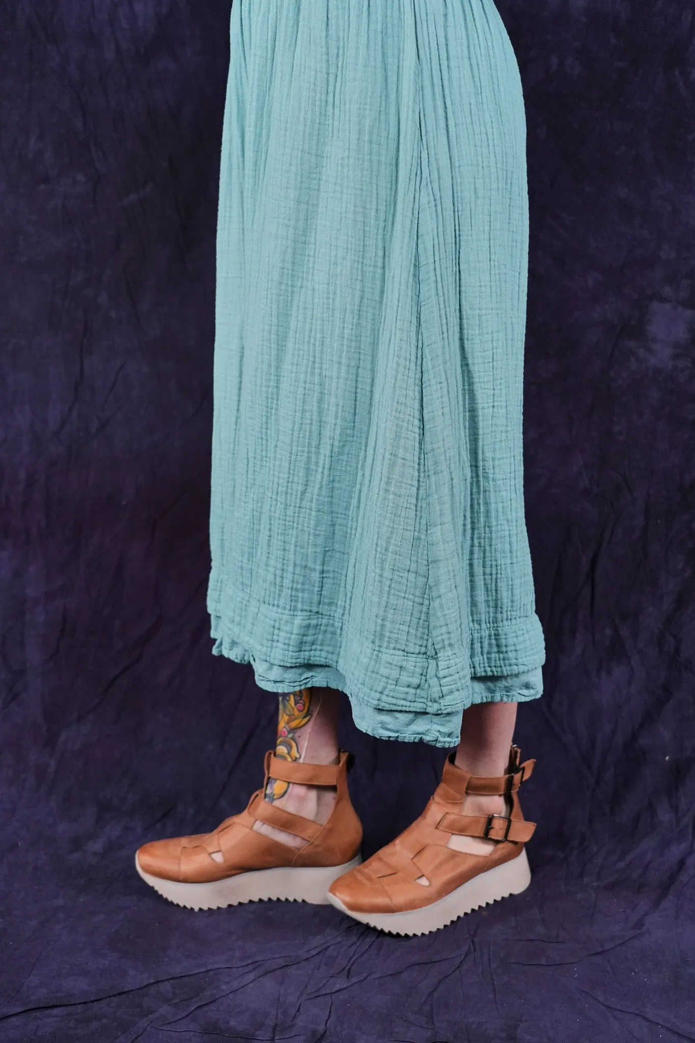 3353 Crop Gauze/Lawn Petaloon Turquoise