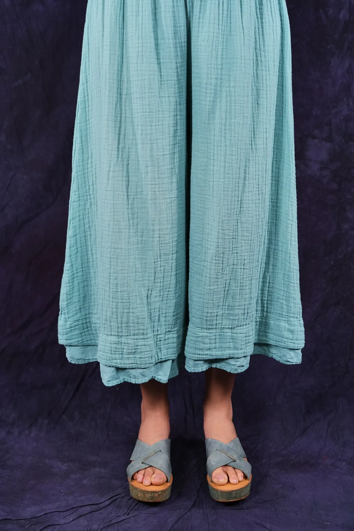 3353 Crop Gauze/Lawn Petaloon Turquoise